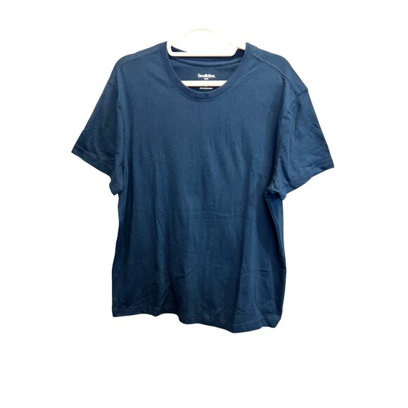 Goodfellow & Co Mens Blue Crewneck T-Shirt Size Large Cotton Blend Casual Fit - Picture 1 of 4